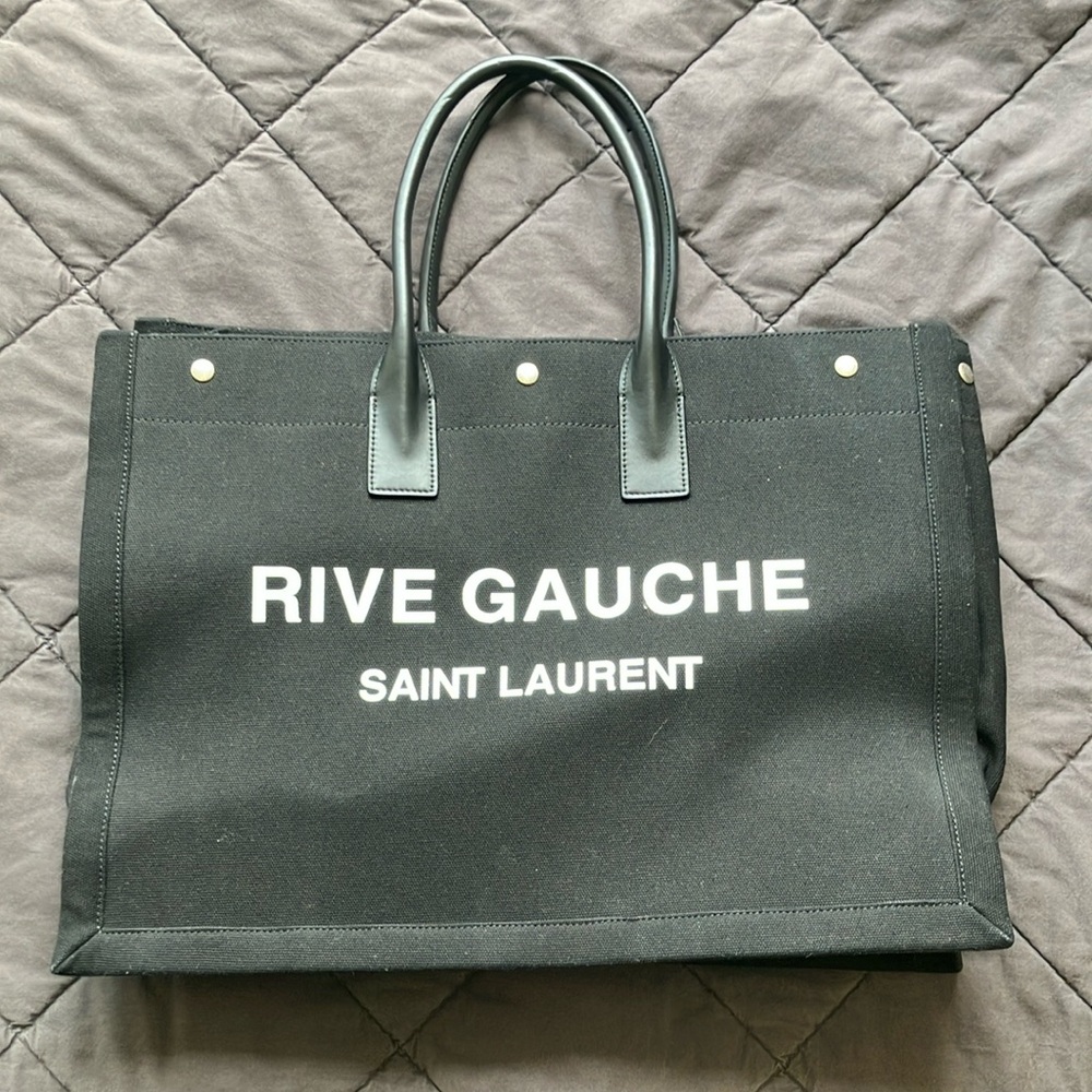 Saint Laurent Black Rive Gauche Tote